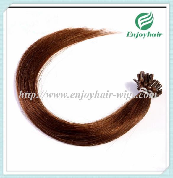 Nail U-Tip Hair 10-28 100s/pack 8# color Straight Human Hair Brazilian hair extension