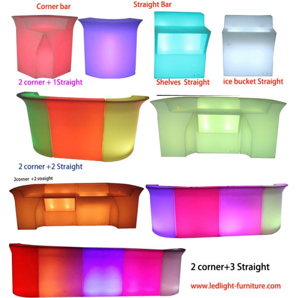 Mobile LED Bar Counter Sets , Illuminated Bar Counter For Party Drink Use