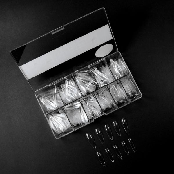 Stiletto Extra Long Press on Nail Extension Tips Full Cover Faux Nails Tips for Small Nails Single item French Style
