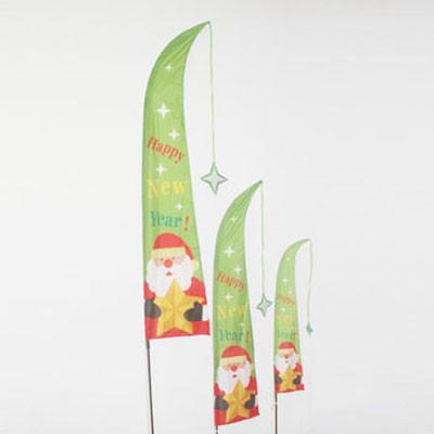 Christmas Garden Flag Sant Claus and Snowman
