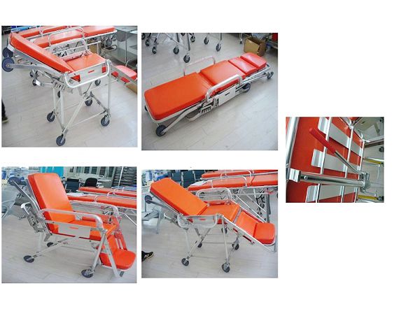 Anti-Corrosion Adjusted Foldchair Stretcher Trolley Medical Ambulance Trolley Stretcher ALS-S011