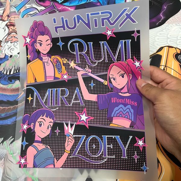 Kpop Demon Hunters Rumi Mira Zoey Custom Size Dtf Heat Transfer Stickers – High Quality Durable Pet Film, Ready To Press For T-shirt Brand Design & Custom Apparel