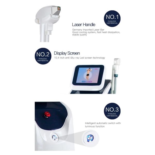 High Power 808nm Germany Diode Laser Hair Removal Beauty Machine Device