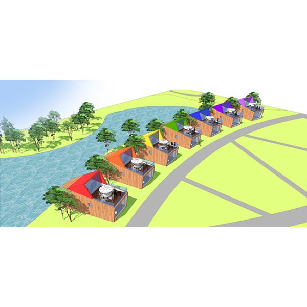 Modular moderno aislamiento acústico Casa prefabricada Fibra de tablero de cemento Interior de revestimiento de jardín estudio