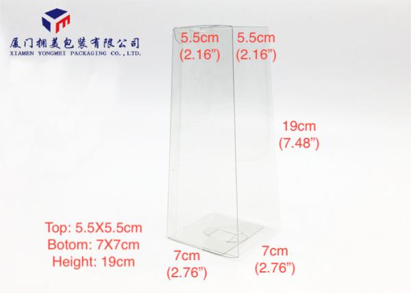 Trapezoid Shape Pet Food Box Pack Home Fragrance Plastic Box Transparent 19cm Height