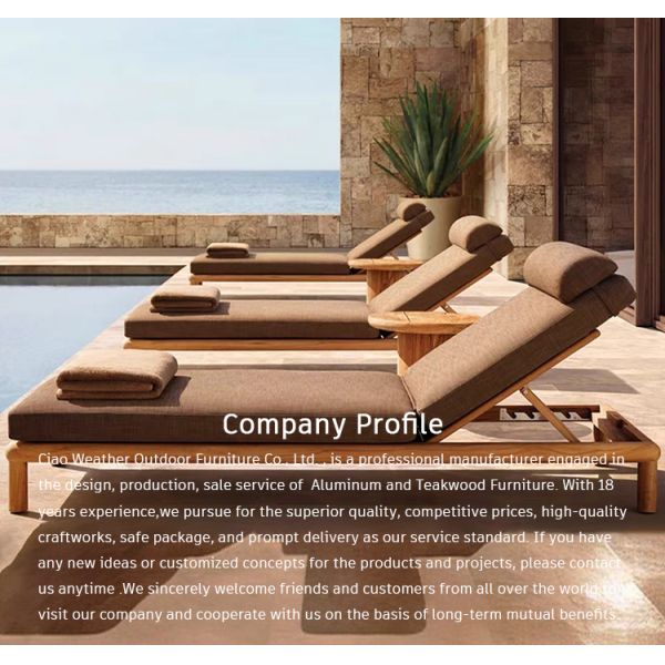 Customized Color Outdoor Furniture High End Chaise Lounge Chair With Waterproof Cushions For Ultimate Comfort Outdoors