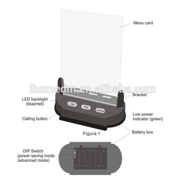 Официант звонит пипером со светом и приемником для зоны звезд или ночного клуба