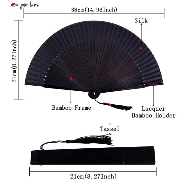 Personalized Japanese Hand Fan Wedding Decoration & Gift Set Hand Made Bamboo Silk Fan