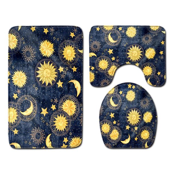 Животная циновка Bathroom 3 части установила Washable подковообразный половик туалета