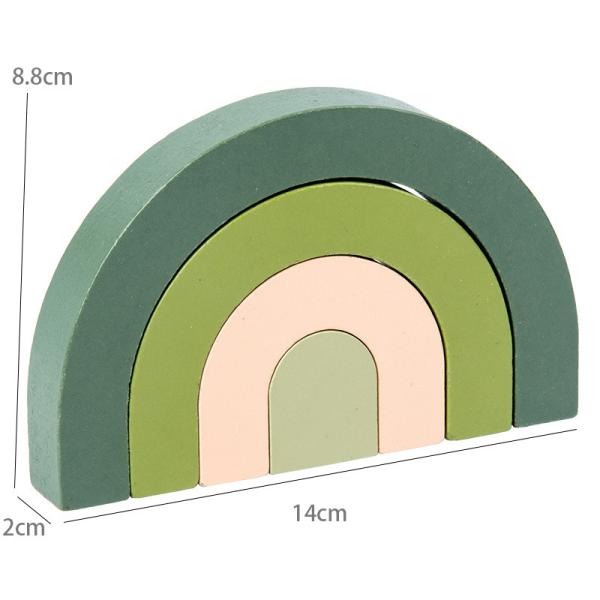 Brown 2cm INS Nordic Wooden Activity Rainbow Block Puzzles For Toddlers
