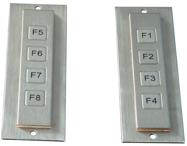 O teclado industrial do metal da montagem do painel traseiro com 4 chaves, faz sob medida 110.0mm x 24.0mm
