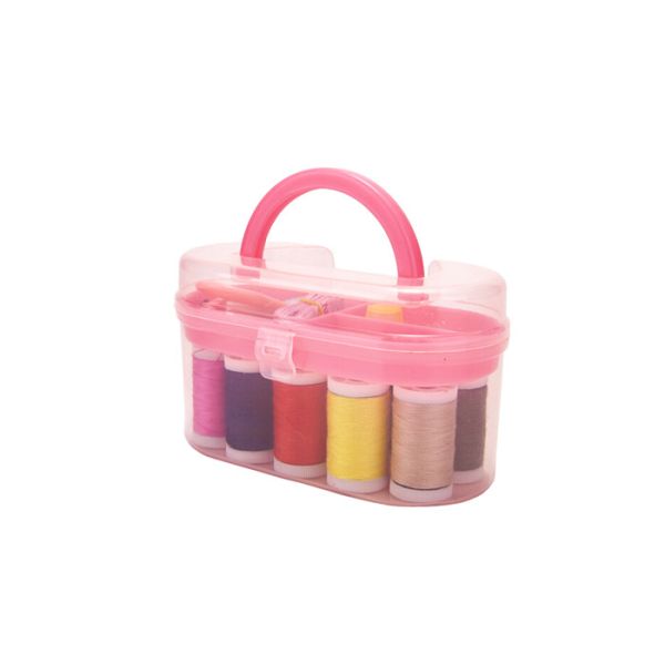 Household Travelling Mini Sewing Kit Set Plastic Needle Box With Sewing Accessories