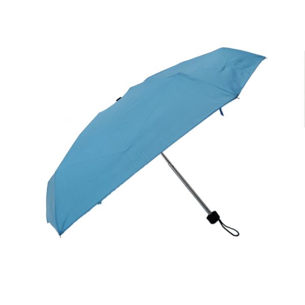 19 Inch Light Ladies Compact Umbrella Blue Color Rubber Coating Plastic Handle