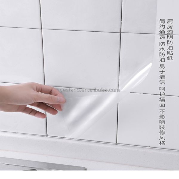 Vinyl Wallpapers for Kitchen Transparent Film Backsplash Self Adhesive