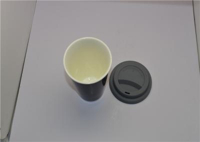 Heat Sensitive Starbucks Ceramic Travel Mug , Color Changing Mugs With Silicone Lid