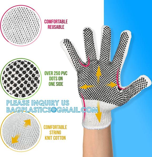 Cotton PVC Dotted Safety Garden Working Gloves Cotton Working Gloves, Safety Work Gloves for Industrial Work