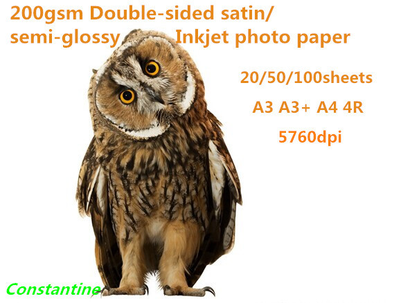 200gsm Double-sided satin/Semi-glossy Inkjet photo paper waterproof