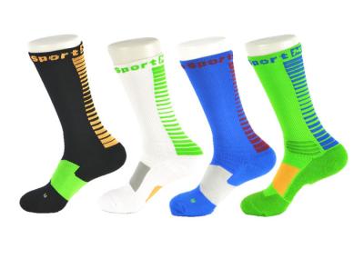 Spandex / Elastane Green Athletic Basketball Socks With Anti - Bacterial / Anti - Slip Materials