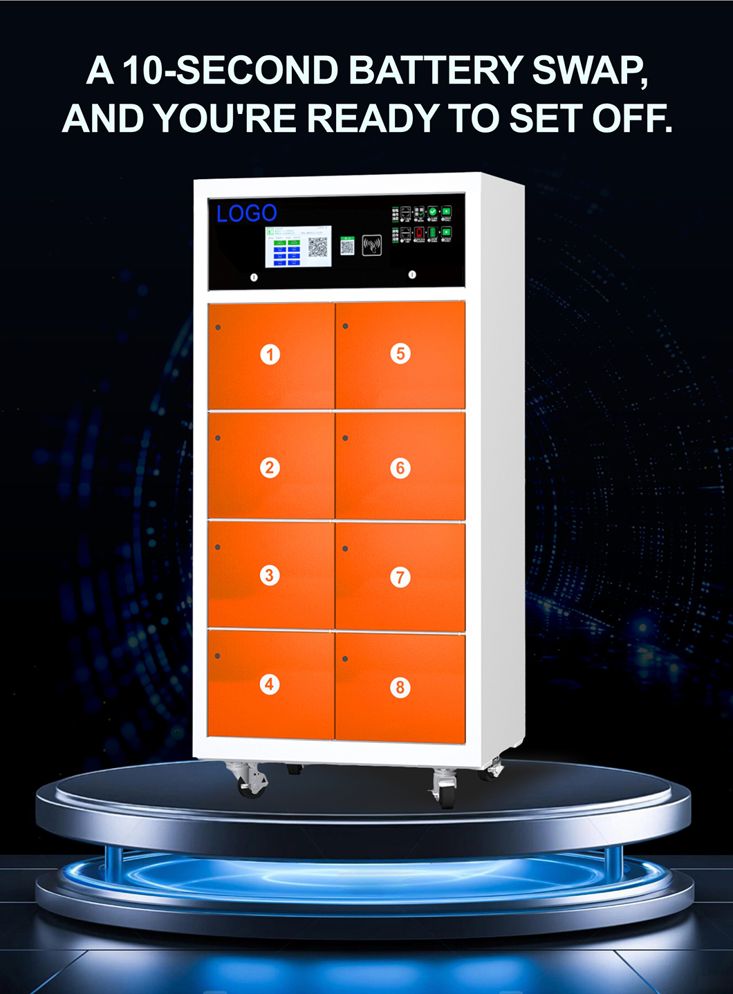 Intelligent Lithium Battery 8-Bay Battery Swapping Cabinet for Electric Scooters