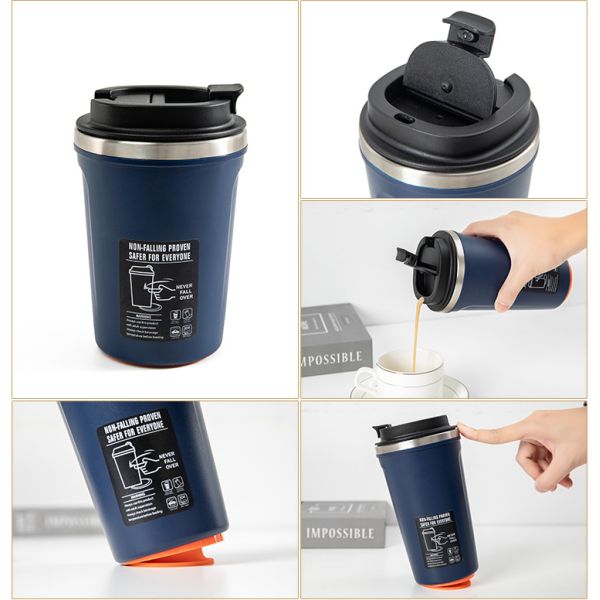 American Style 510ML Customized Logo Mug Personalized Insulated Coffee Suction Mug