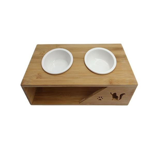 Alimentação em bambu natural de nível único para proteger a coluna cervical do animal