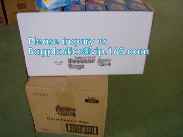 Biodegradable Plastic Bag Transparent PE Slide Seal Freezer Bags, Gallon, Quart, American value, drug store, zipper seal