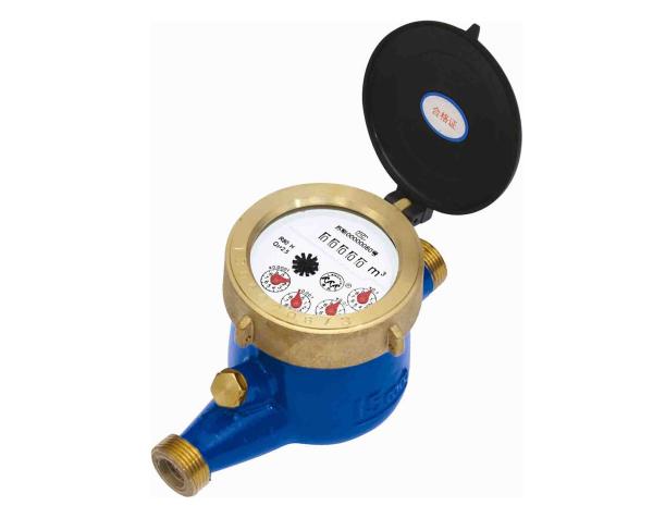 R160 Brass Housing Multi Jet Water Meter , Residential External Magnetic Water Meter