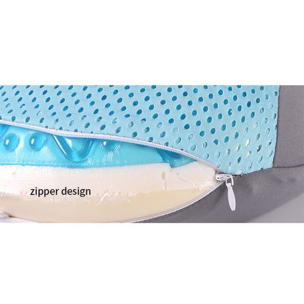 U-Shape Gel Memory Foam Pillow with Massage Function Made of Cotton Customized