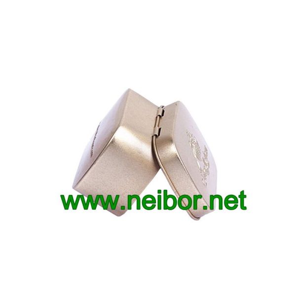 small size hinged candy tin box mint tin box with embossed Logo