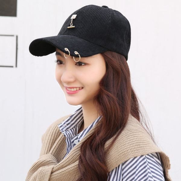 2018 trendy fashionable girls corduroy cap with MOQ only need 3 pcs, Women baseball cap