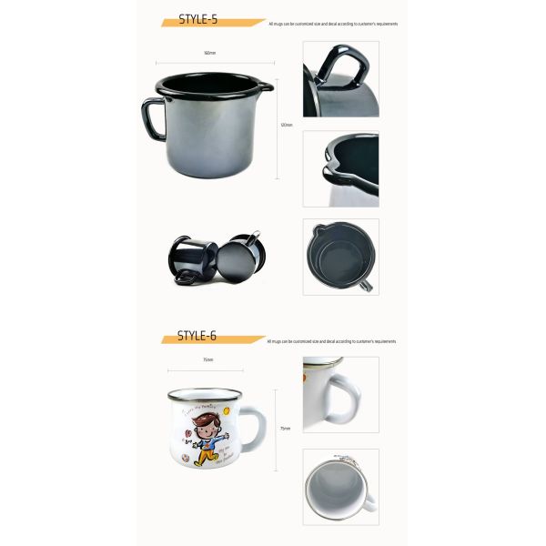 C Shape Handle Enamel Round Noodle Pot 0.5mm Thickness Diversion Port Type