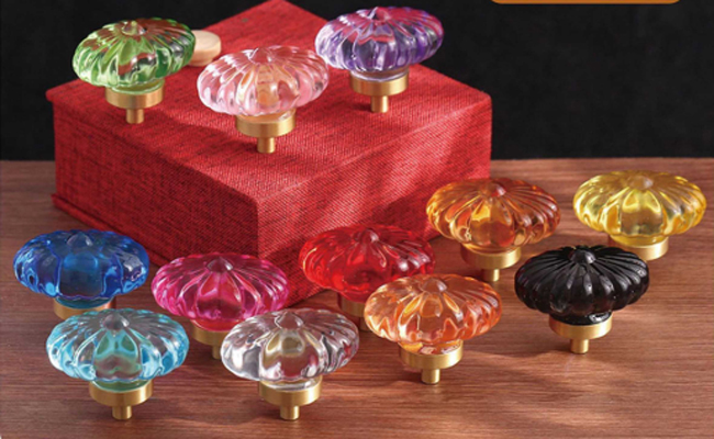Light Luxury Drawer Crystal Handle Bedside Cabinet Door Handle Crystal Pigeon Egg Porch Cabinet Door Handle