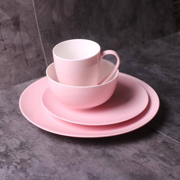 nфарфоровый обеденный набор/new bone china Pink coloured glaze dinner set 24 pcs with gif box/dinner plate/bowl/mug