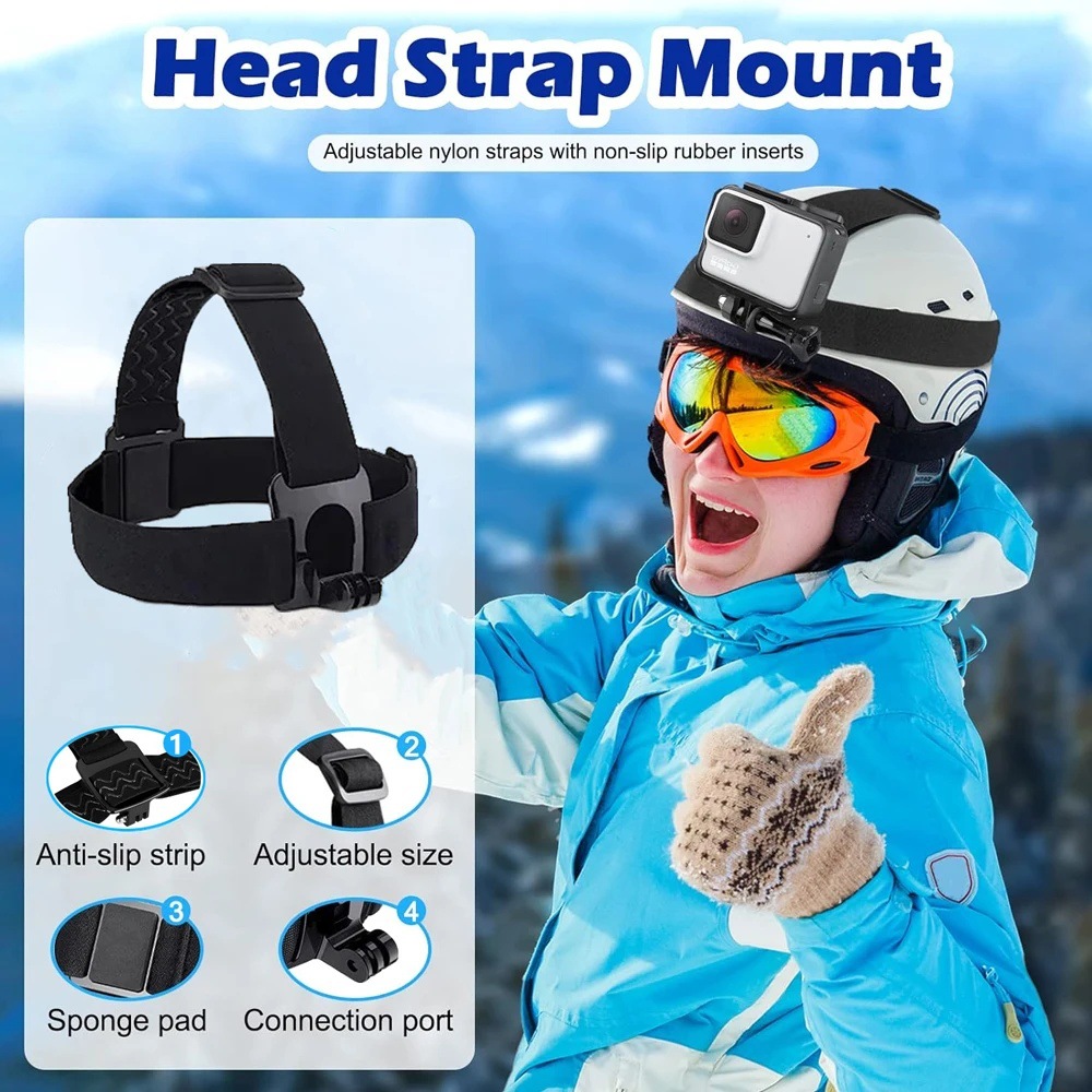 Sports Camera Chest Strap, Phone FPV Shooting Head Mount, Electric Motorcycle Riding Bracket