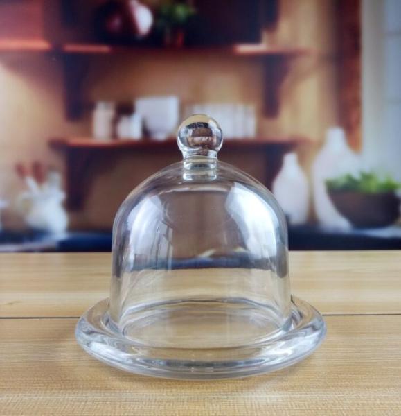 Mini Round Glass Storage Jars com tampa da tampa, cartuchos de vidro da cozinha