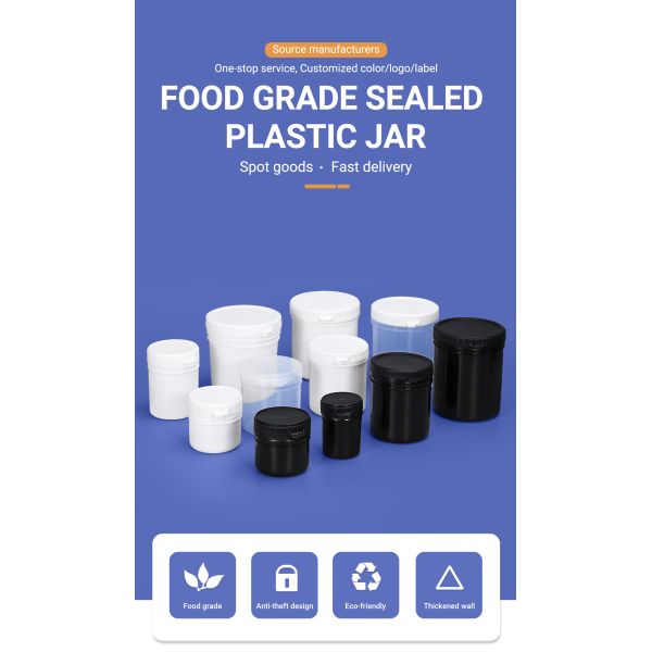 Collar Material PP Hot Sealing 150ml Plastic Round Jar with Lid for Flour Sugar Popcorn Kernels
