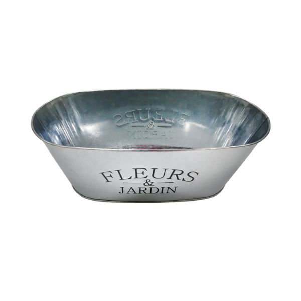 Гальванизированные овальные оцинковывают бак плантатора вазы металла для украшения сада цветков