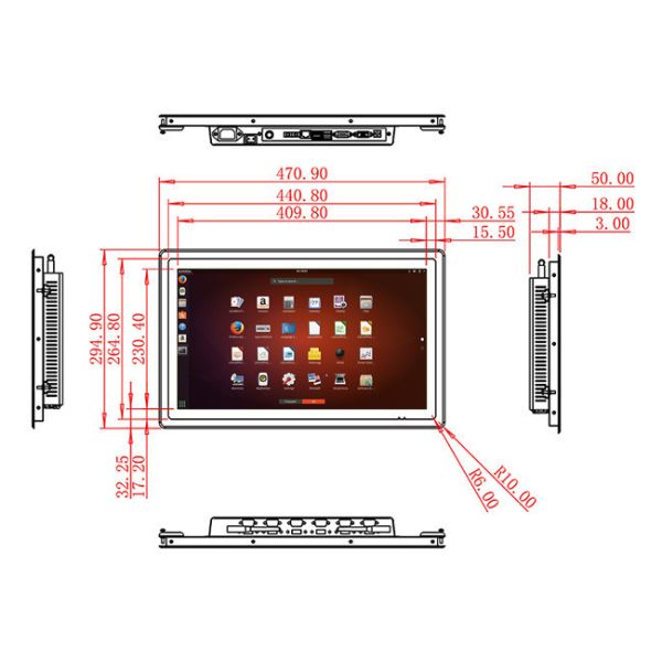 18.5-Inch Built-In Linux Monitor for Transportation Hubs and Logistics Operations