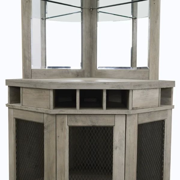 Wooden Crate Corner Wine Bar Cabinet rack Home Furniture