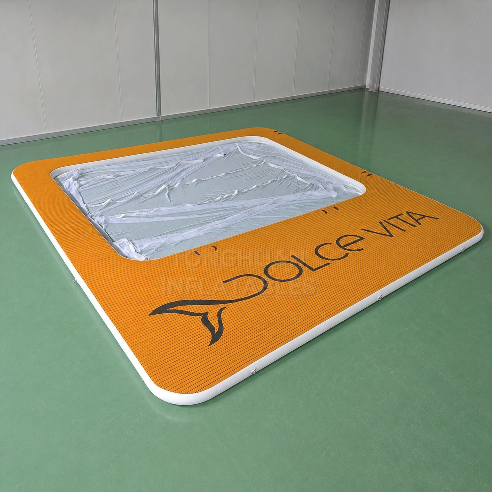 Commercial EVA Non Slip Inflatable Pool with Protective Mesh Cover Wide Deck and Reinforced Airtight Frame for Resorts Water Parks and Events