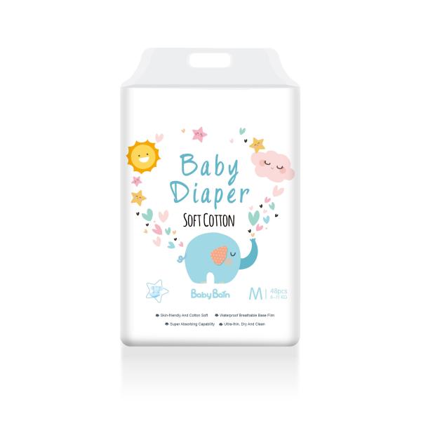 Manufacturer of Wholesale Newborn White Cotton Biodegradable Soft Baby Disposable Diaper