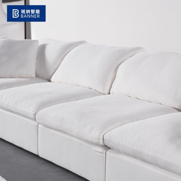 BN Italian Furniture Large Seat Deep Fabric Sofa Sailboat Living Room Corner Sofa