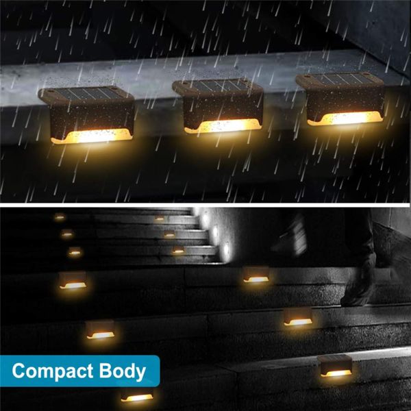 LED Solar Lamp Deck Lights Wall Stairs LED Outdoor Garden Lamp Solar Stair Light Waterproof Step Landscape Light