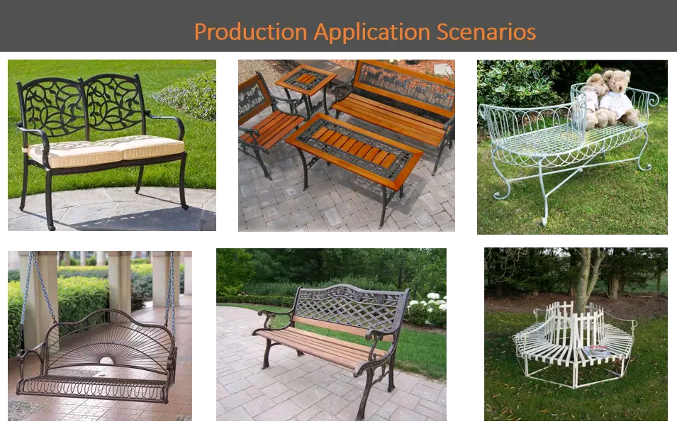 Утюг Орнаментал бросания разделяет скамейку в парке мебели открытого сада античную деревянную