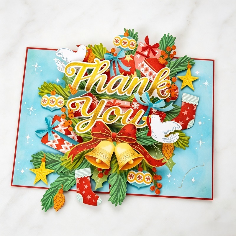 Pop Up Christmas Cards With Envelopes And 3D Holiday Designs
