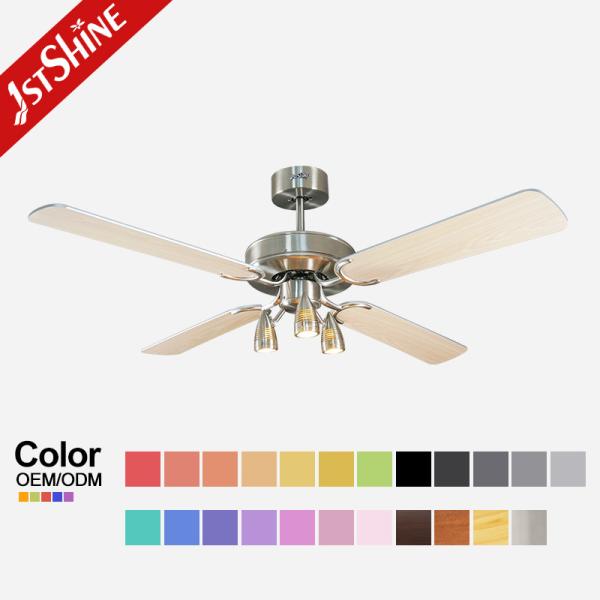 Ventilador de teto de sala de estar sem som 50HZ com lâmina de MDF Light Four