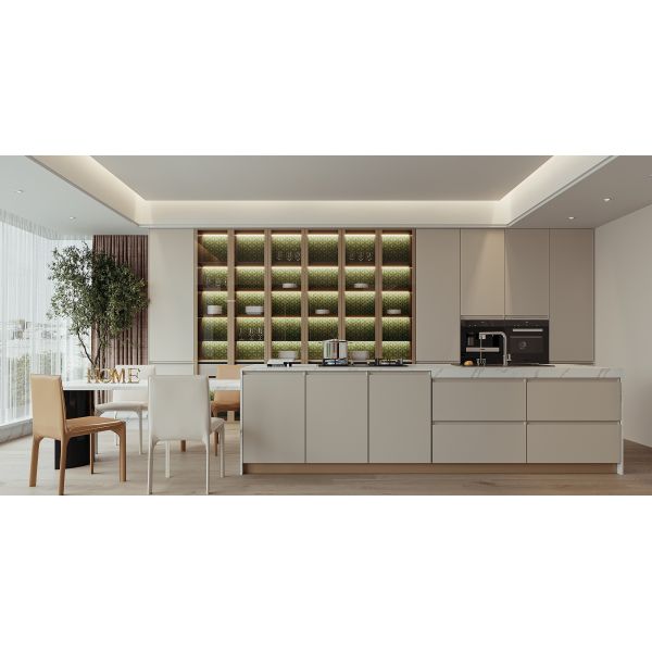 Premium Custom Luxury Wooden Kitchen Cabinets For Villas Carcass Material