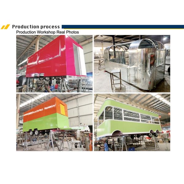 Доступный Ретро наша еда Мобильная еда тележка Прицеп Улица Нержавеющая сталь Судовой тип грузовик