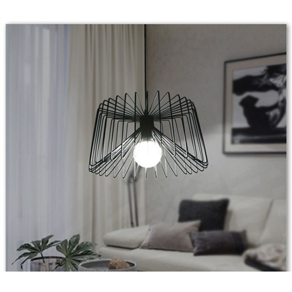 Bedroom Retro Metal Wire Cage Shape 38*20cm Modern Pendant Light