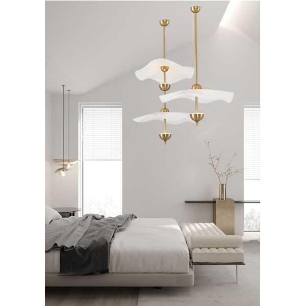 Современная простая нордическая творческая лампа лотоса Адвокатуры лестницы комнаты прожития света шкентеля золота